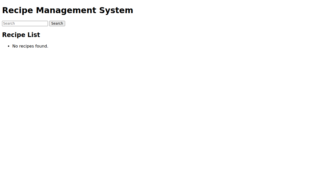Recipe Management System